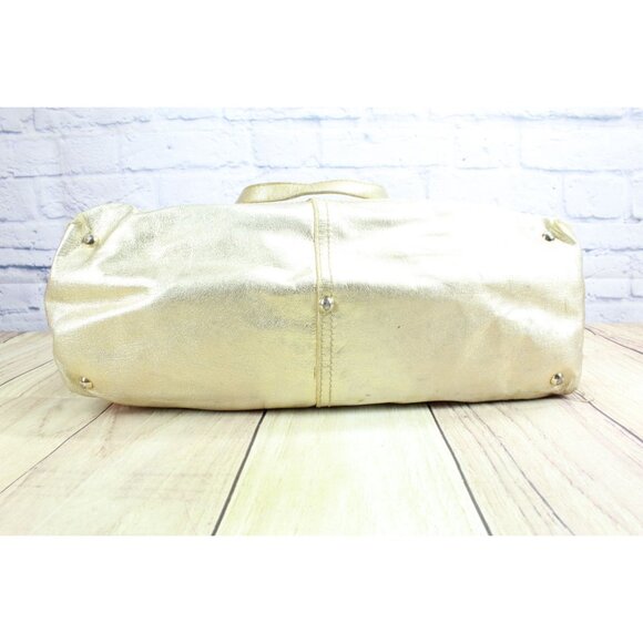 Yves Saint Laurent Metallic Gold Leather Shoulder Tote Bag - Picture 5 of 9